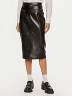 Spódnice - Patrizia Pepe Spódnica z imitacji skóry 8G0416 E005 Czarny Regular Fit - miniaturka - grafika 1