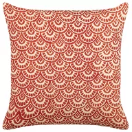 Poduszki dekoracyjne - Lumarko Bawełniana poduszka dekoracyjna w geometryczny wzór 45 x 45 cm czerwona RHUS - miniaturka - grafika 1