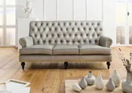 Sofy i kanapy - CHESTERFIELD Sofa #207 Szara skóra naturalna 196x84x94 cm - miniaturka - grafika 1