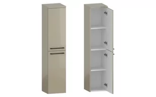 Słupek Łazienkowy RON 30 cm 2D Prawy - Cappuccino Wysoki Połysk - Uchwyty Czarne Matowe - Szafki łazienkowe - miniaturka - grafika 1