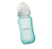 Butelki dla niemowląt - Mininor, Szklana butelka do karmienia, 240 ml, 2m+ - miniaturka - grafika 1