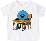 Koszulki dla dziewczynek - Koszulka na dzień kropki z niebieską kropką w szkolnej ławce - miniaturka - grafika 1