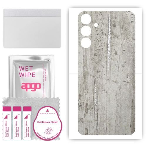 folia naklejka skórka strukturalna na TYŁ do Samsung Galaxy M14 4G - Beton Srebrne Paski - apgo SKINS