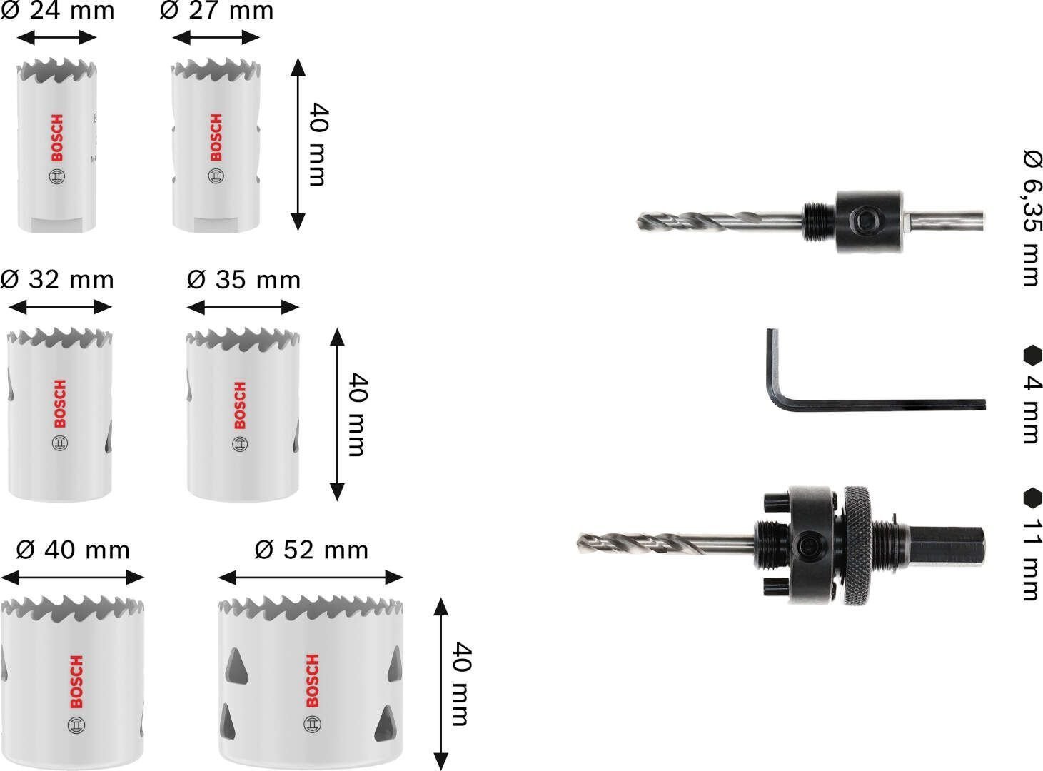 BOSCH ZESTAW PIŁ T MM B 9p SET