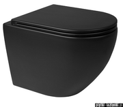 Miski WC - Oltens HAMNES Miska WC wisząca PureRim czarny mat 42013300 - miniaturka - grafika 1