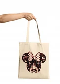 Torebki damskie - TORBA SHOPPER MATERIAŁOWA NA RAMIĘ MYSZKA MINNIE -DUŻY WYBÓR 4 KOLORY - miniaturka - grafika 1