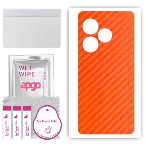 folia naklejka skórka strukturalna na TYŁ do Realme GT Neo6 SE - Carbon Pomarańczowy - apgo SKINS