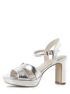 Sandały damskie - Tamaris - Damskie sandały na obcasie, srebrny - miniaturka - grafika 1