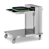 Wózki na żywność - Wózek z ruchomą powierzchnią na tace, 850 x 620 x 900 mm - miniaturka - grafika 1