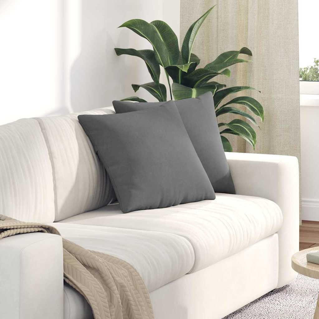 vidaXL vidaXL Poduszki na sofę 2 pcs Ciemnoszary 45 x 45 cm tkanina