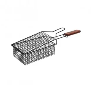 Ruszt Do Grilla Ze Stali Nierdzewnej Bbq Z Uchwytem Z Drewna, 49 Cm - Ruszty - miniaturka - grafika 2