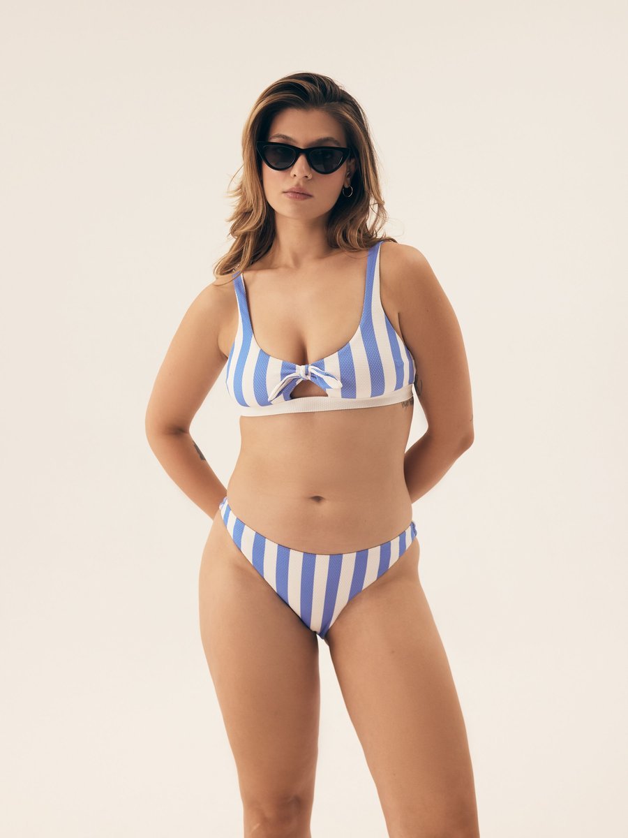 Góra bikini Mallorca Bloovii niebieski, biały L