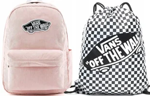 VANS ZESTAW 2W1 PLECAK + WOREK VANS SZKOLNY OLD SKOOL SZTRUKS REALM KRATKA - Plecaki worki - miniaturka - grafika 1