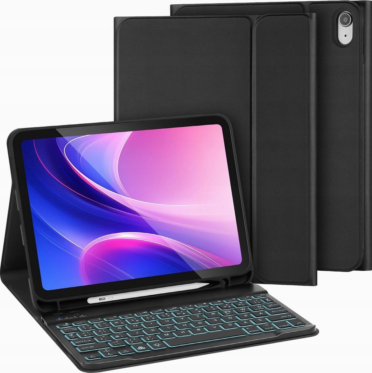 KLAWIATURA BEZPRZEWODOWA BLUETOOTH ULTRACIENKA ETUI TABLET PC RGB