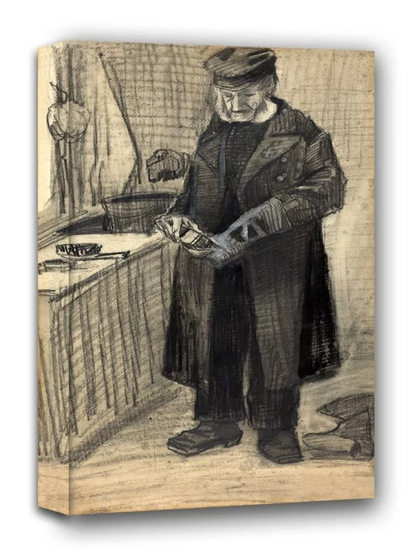 Man Polishing a Boot, Vincent van Gogh - obraz na płótnie Wymiar do wyboru: 30x40 cm