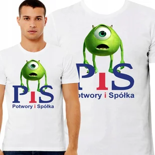 Polityczny Hit Śmieszna Koszulka Z Nadrukiem Pis Potwory I Spółka Xl 3448 - Koszulki męskie - miniaturka - grafika 1