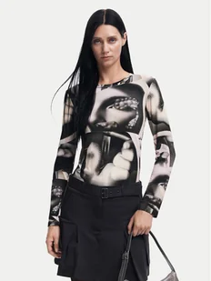 Desigual Bluzka Surrealismo 24WWTK49 Szary Slim Fit - Bluzki damskie - miniaturka - grafika 1