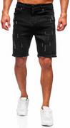 Spodenki męskie - Czarne krótkie spodenki jeansowe męskie Denley 0626 - miniaturka - grafika 1