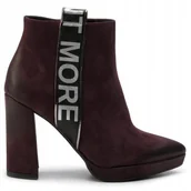 Botki damskie - Carinii Botki Damskie Bordowe Skórzane 36 3D5G9* - miniaturka - grafika 1