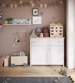 Komody dla dzieci - Komoda biała Luna - miniaturka - grafika 1