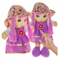 Lalki dla dziewczynek - Lalka szmacianka z imieniem na baterie ŚPIEWA mówiąca Szmaciana fioletowa - miniaturka - grafika 1