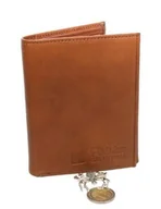 Portfele - Portfel Męski PolskaGalanteria (PL) Skórzany Pionowy Skóra Cielęca Dwa Skrzydełka Jasny Brązowy 411 - miniaturka - grafika 1