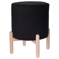 Pufy i podnóżki - Home Styling Collection Puf PUFA podnóżek siedzisko stołek CZARNY wygodny 810615-C - miniaturka - grafika 1