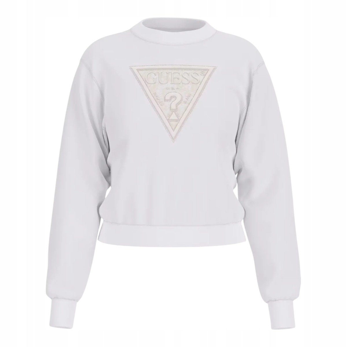 GUESS BLUZA DAMSKA CN LS LACE TRIANGLE BIAŁA r.S
