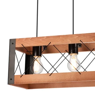Lampa wisząca Envostar Lee drewno/czarny 3-punktowa - Lampy sufitowe - miniaturka - grafika 4