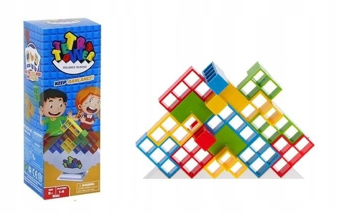 Tetra Tower Gra Układanka Edukacyjna Tetris Wieża Klocki Dla Dzieci