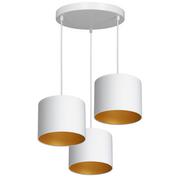 Lampy sufitowe - Luminex Arden 3449 Lampa wisząca zwis 3x60W E27 biały/złoty - miniaturka - grafika 1