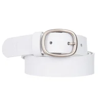 Paski - Klasyczny Pasek Damski VerMari Skórzany Biały 3 cm - miniaturka - grafika 1