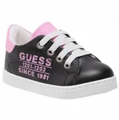 Buty dla dziewczynek - Guess Czarne Sportowe Buty Dziecięce Ze Sznurowadłami 21 Gpb - miniaturka - grafika 1