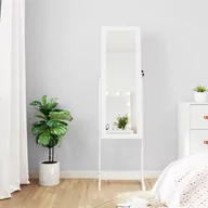 Szafki łazienkowe - Szafka na biżuterię, z lustrem i LED, wolnostojąca, biała Lumarko! - miniaturka - grafika 1
