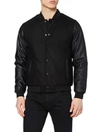 Kurtki męskie - Urban Classics Męska kurtka Oldschool College, Blk/Blk, M - miniaturka - grafika 1