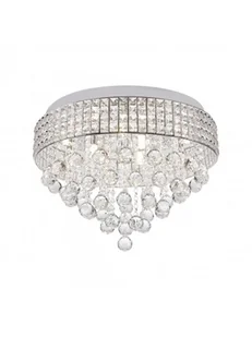 Zuma Line Glamour LAMPA szklana CAPRI 19027-M sufitowa OPRAWA okrągły PLAFON z kryształkami srebrny przezroczysty 19027-M - Lampy sufitowe - miniaturka - grafika 2