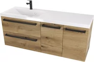 Szafki łazienkowe - Szafka z umywalką typu loft 120 2SZ D L ATH DC MAT - Drewnodekor mat- Uchwyt Czarny Mat - miniaturka - grafika 1