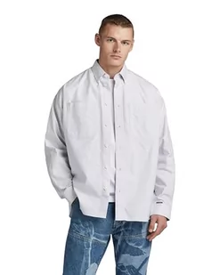 G-STAR RAW Koszulka męska Tp Bttn Down Oversized z długim rękawem, Wielokolorowy (Oyster Blue/White Oxford D23744-c895-c759), XXL - Koszulki męskie - miniaturka - grafika 1