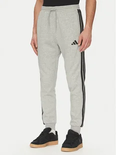 adidas Spodnie dresowe Essentials 3-Stripes JE6318 Szary Regular Fit - Spodnie sportowe męskie - miniaturka - grafika 1
