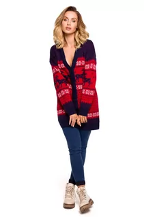 Swetry damskie - MXS07 Kardigan świąteczny zapinany na guziki - model 2 - grafika 1