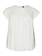 Bluzki damskie - VERO MODA VMDEBBIE Pleat S/L Top WVN GA Curve NOOS bluzka damska, Snow White, 52 - miniaturka - grafika 1