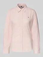 Koszule damskie - Bluzka koszulowa o kroju regular fit z mieszanki bawełny - miniaturka - grafika 1