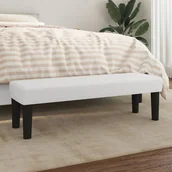 Ławki do przedpokoju - Ławka, biała, 100x30x30 cm, tapicerowana sztuczną skórą - miniaturka - grafika 1