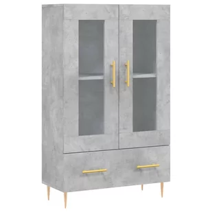 Wysoka szafka, szarość betonu, 69,5x31x115 cm Lumarko! - Szafki do salonu - miniaturka - grafika 3