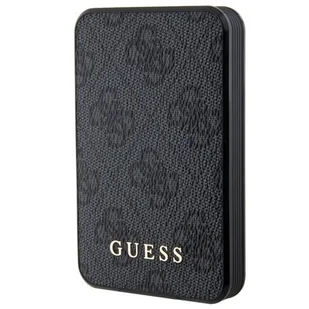 Guess Powerbank 15W GUPB5LP4GEGK 5000mAh czarny/black 4G Leather Metal Logo - Powerbanki - miniaturka - grafika 1
