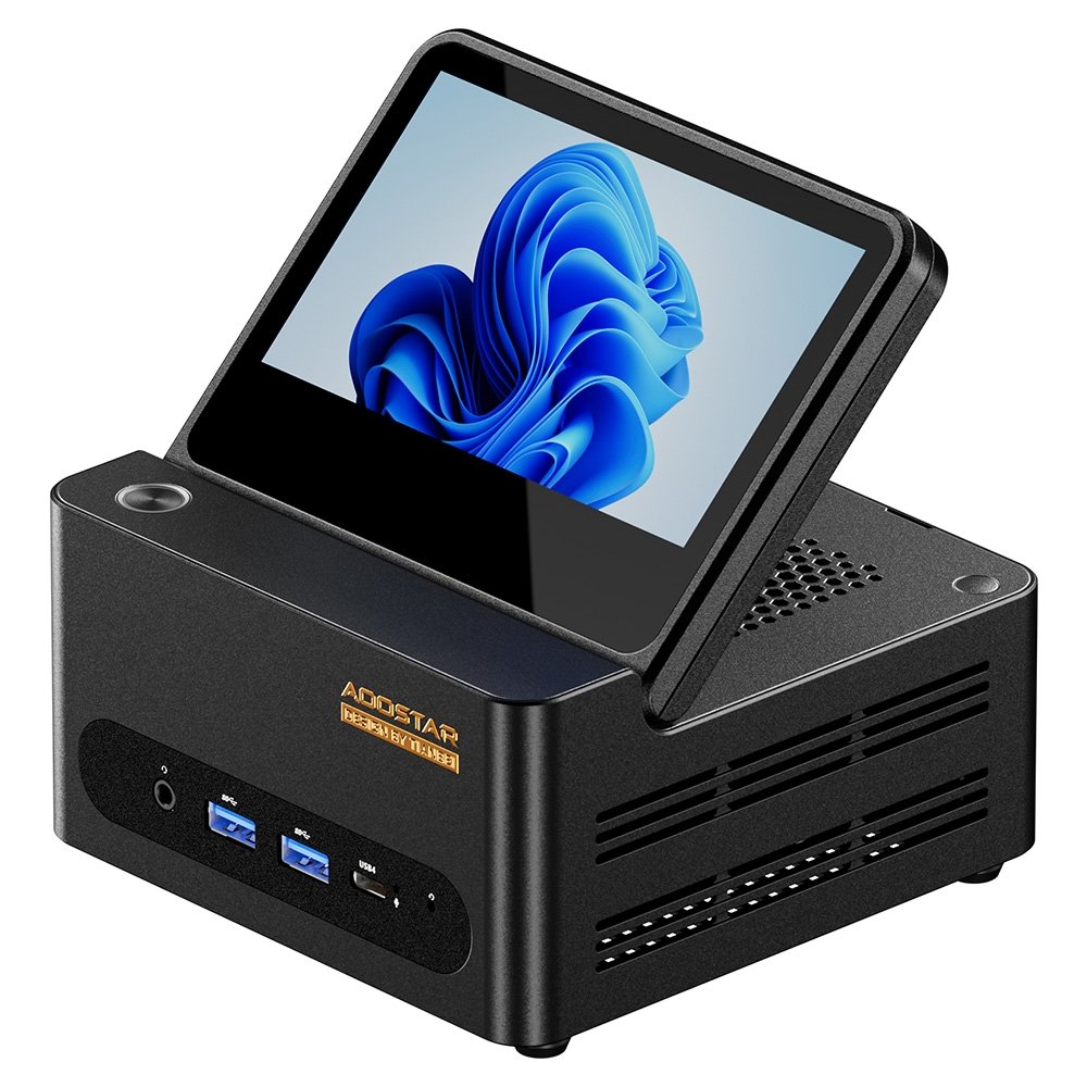 AOOSTAR G-FLIP Mini PC Barebone No RAM No SSD AMD Ryzen 7 H255 8 Core Max 4 9GHz Radeon 780M Graphics Dual DDR5-5600 Dua 1300036EUDF