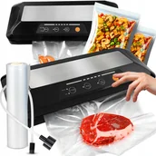 Zgrzewarki do folii i pakowarki próżniowe - AUTOMATYCZNA ZGRZEWARKA PRÓŻNIOWA DO ŻYWNOŚCI PAKOWARKA 110W + DUŻY ZESTAW - miniaturka - grafika 1