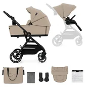 Wózki dziecięce - Kinderkraft YOXI Wózek wielofunkcyjny zestaw  2w1 Sand Beige - miniaturka - grafika 1