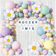 Baby shower i roczek - Roczek 1 urodziny girlanda balonowa biała nieb. - miniaturka - grafika 1