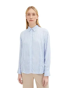 TOM TAILOR Damski Bluzka 1035265, 31403 - Blue White Thin Stripe, 36 - Bluzki damskie - miniaturka - grafika 1